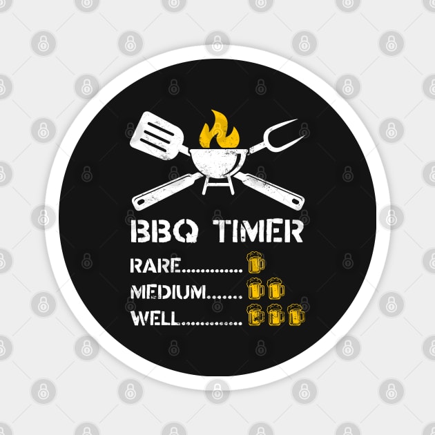 BBQ Timer Barbeque & Beer Magnet by TextTees